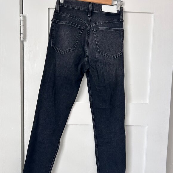 Re/Done Comfort Stretch High Rise Ankle Crop Faded Coal, Size: 24 - Picture 3 of 4